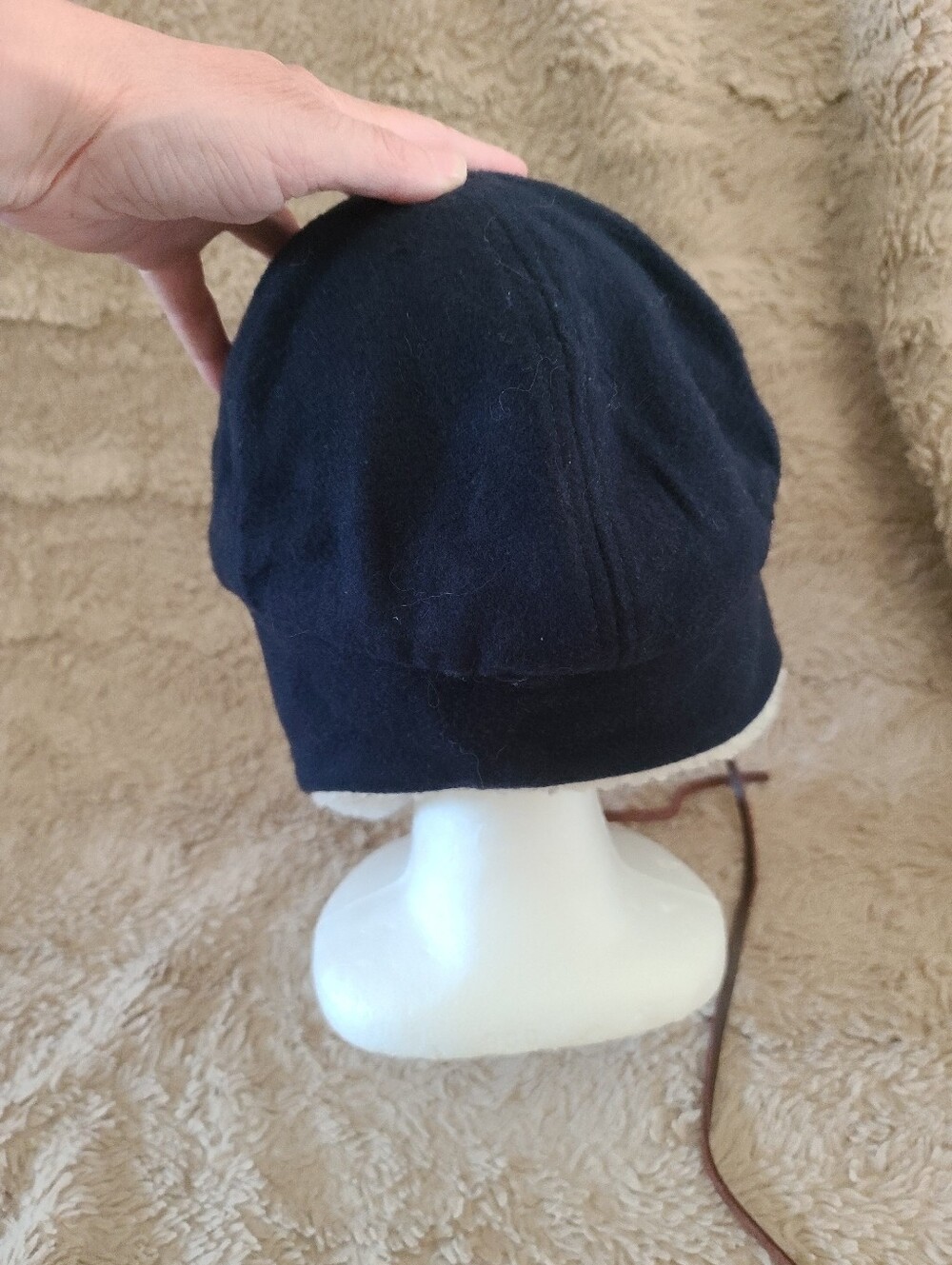 Dorfman Pacific Black Winter Trapper Cap with Ear Flaps Wool Blend, Size XL - Picture 4 of 9